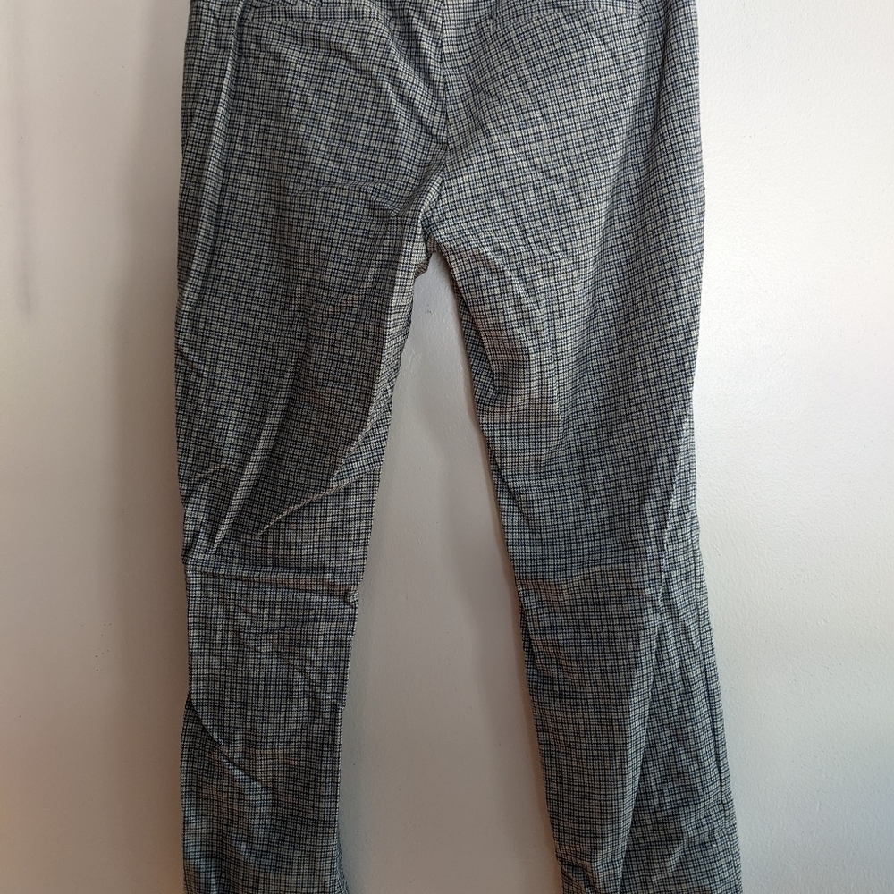 Banana REPUBLIC Size 4 Ryan Crop Pants Blue Black & Gray Plaid Perfect For Fall - Picture 3 of 8